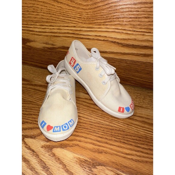 NOS RARE Vtg 70's 80's HUGGIES Diaper Baby Steps SNEAKERS PROMO Sz 8 I Heart Dad